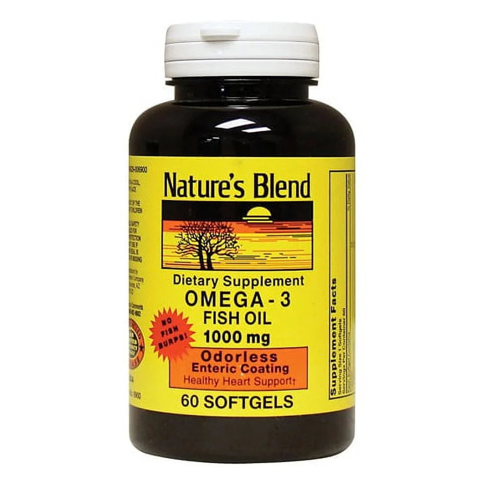 Fine Crafted Natures Blend Odorless Omega 3 Fish Oil Mercury 1000 Mg Softgels 60 Ea Exclusive