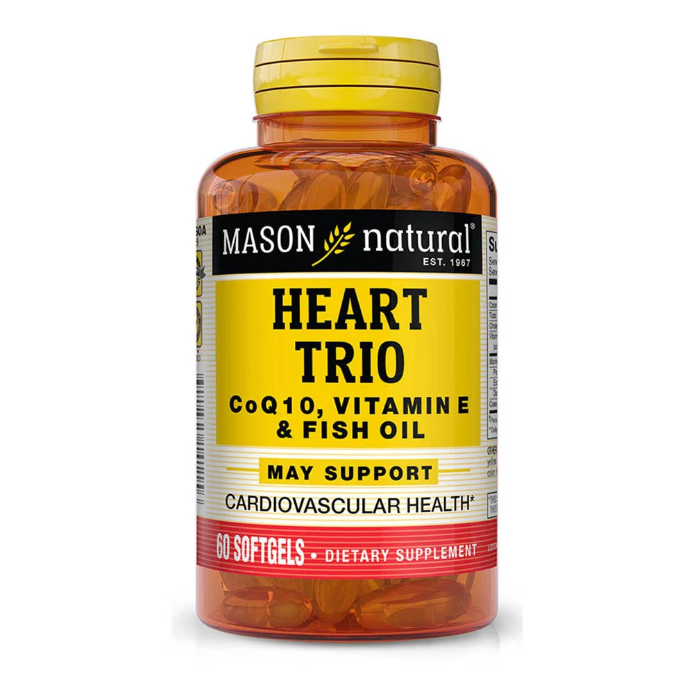 Unique Mason Natural Heart Trio Co Q-10 With Vitamin E And Fish Oil Softgels 60 Ea High-Quality