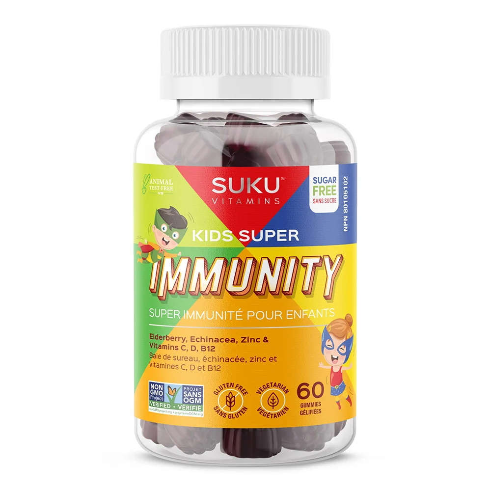 Easy-to-Use Suku Vitamins Kids Super Immunity Elderberry Immune Support Gummy Vitamins 50 Ct Responsible