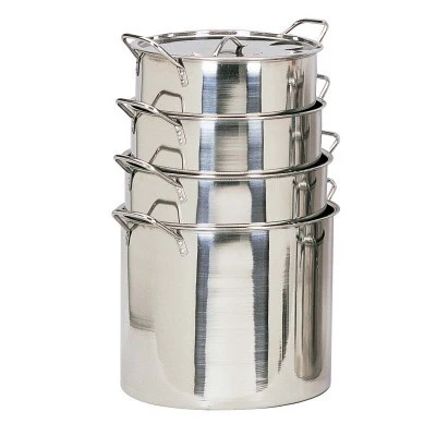 Durable 4 Piece Small Stainless Steel Stock Pots Exceptional