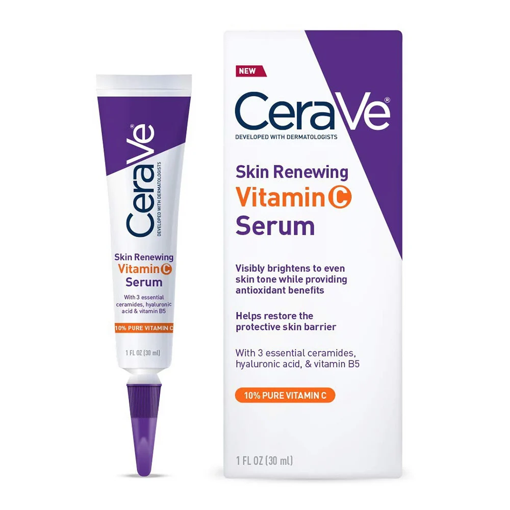 Expertly Made CeraVeSkin Renewing Face Serum with Vitamin C and Hyaluronic Acid 1 Oz Dependable